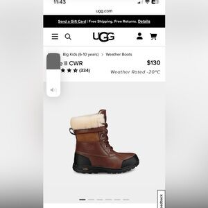 NWT kids waterproof UGG boots size 2